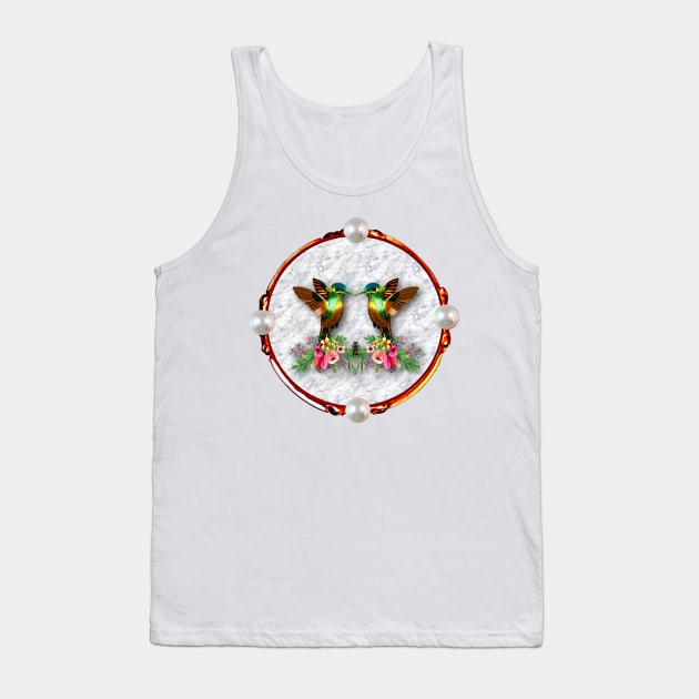 Hummingbirds and Flowers Tank Top by KC Morcom aka KCM Gems n Bling aka KCM Inspirations